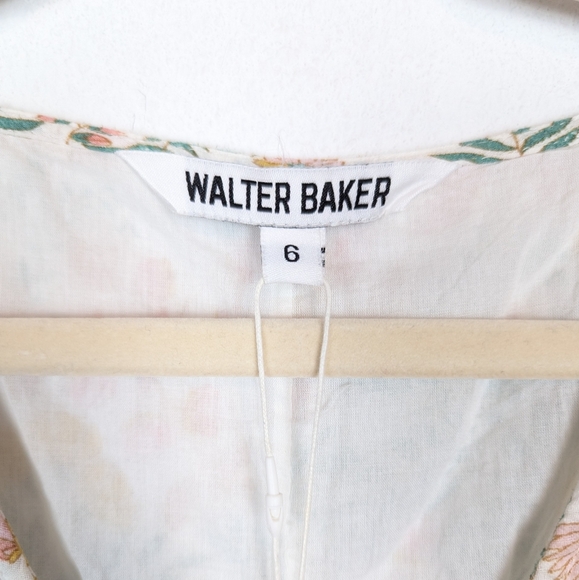 NWT Walter Baker Ecru Josie Floral Print Cotton Mini Dress Size 6 - Picture 6 of 9